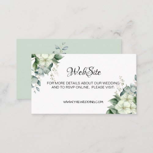 Simple Calligraphy Rustic Greenery Floral Wedding Business Card
