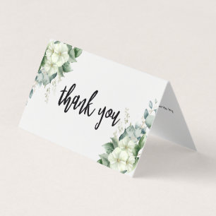 Simple Calligraphy Rustic Greenery Floral Wedding Business Card