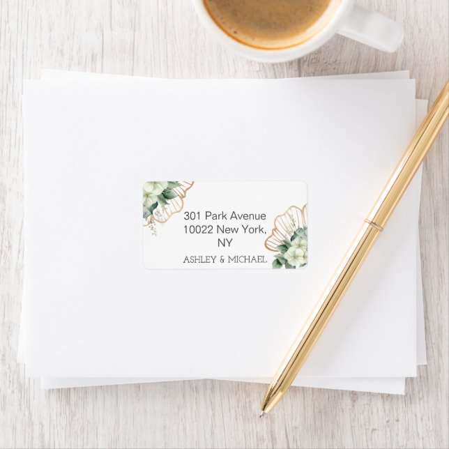 Simple Calligraphy Rustic Greenery Floral Wedding Label (Insitu)