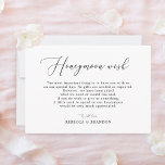 Simple Calligraphy Rustic Honeymoon Wish Enclosure Card<br><div class="desc">Simple Calligraphy Rustic Honeymoon Wish Card,  In Lieu of Gifts Cards,  Honeymoon Fund Card</div>