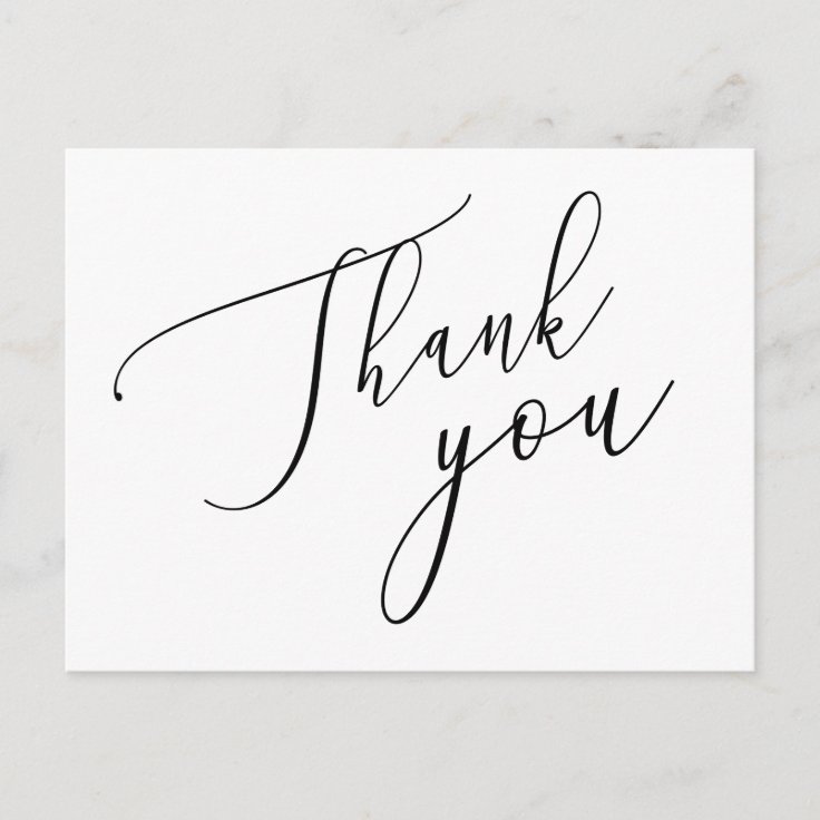 Simple Calligraphy Rustic Thank You Postcard 