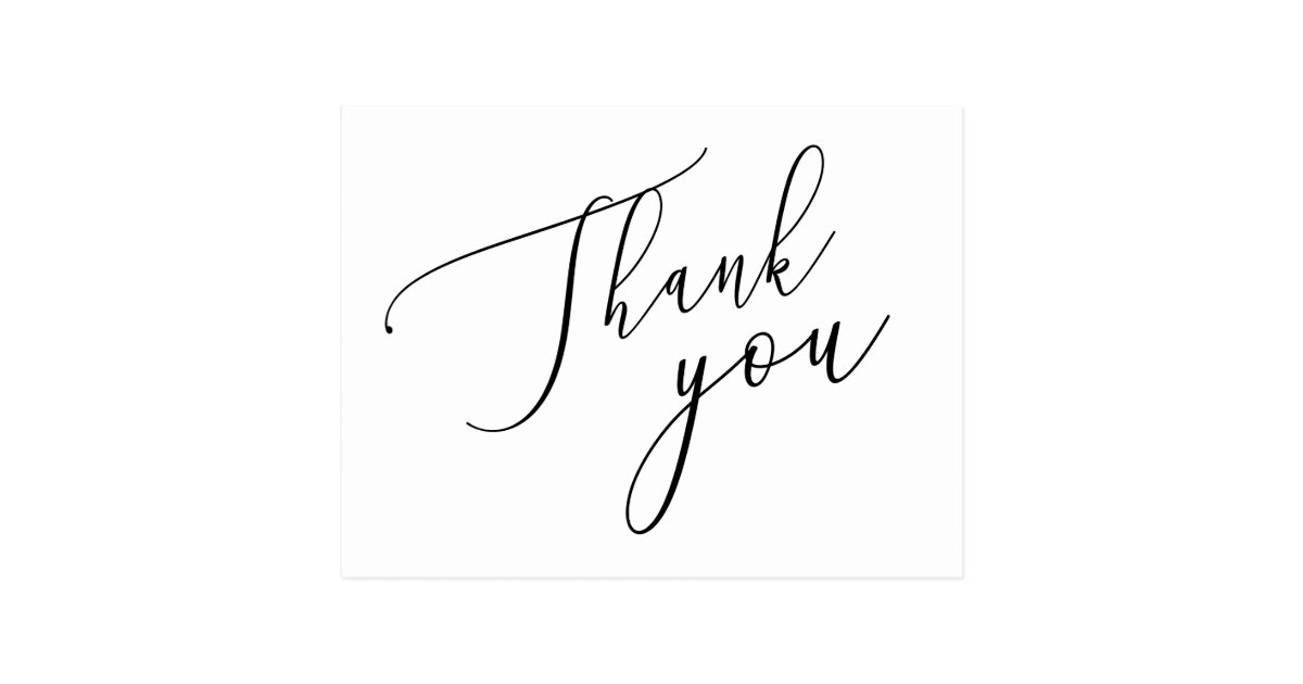 Simple Calligraphy Rustic Thank You Postcard