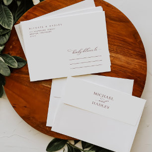 Simple Calligraphy Rustic Wedding Envelope