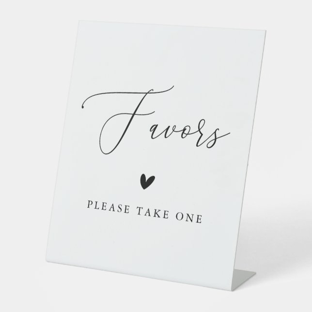 Simple Calligraphy Rustic Wedding Favors Sign (Front)