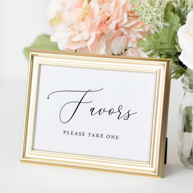 Simple Calligraphy Rustic Wedding Favors Sign (Creator Uploaded)