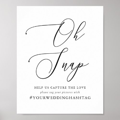 Simple Calligraphy Rustic Wedding Hashtag Sign