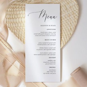 Simple Calligraphy Rustic Wedding Menus