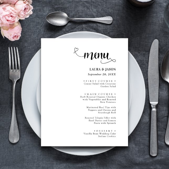 Simple Calligraphy Rustic Wedding Menus (Creator Uploaded)