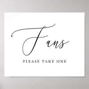 Simple Calligraphy Rustic Wedding Program Fan Sign