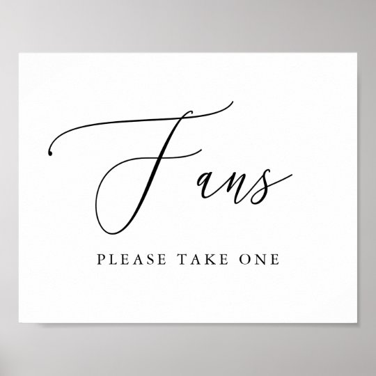 Simple Calligraphy Rustic Wedding Program Fan Sign Zazzle Com