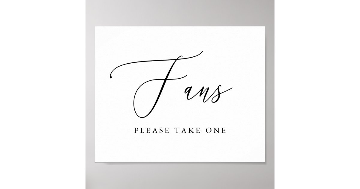 Simple Calligraphy Rustic Wedding Program Fan Sign | Zazzle