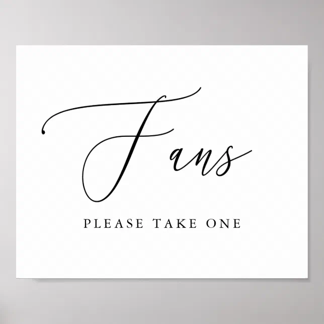 Sample Fansign Simple Calligraphy Rustic Wedding Program Fan Sign | Zazzle