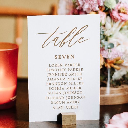 Simple Calligraphy Rustic Wedding Seating Chart Ta Table Number