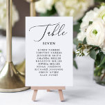 Simple Calligraphy Rustic Wedding Seating Chart Table Number<br><div class="desc">Simple Calligraphy Rustic Wedding Seating Chart Table Numbers</div>