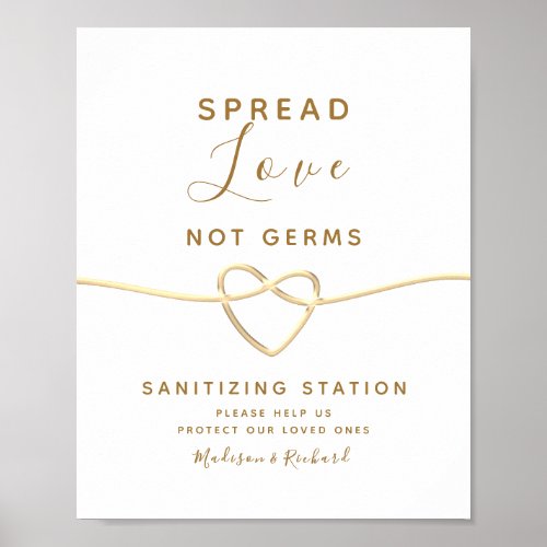 Simple Calligraphy Sanitizing Station Sign