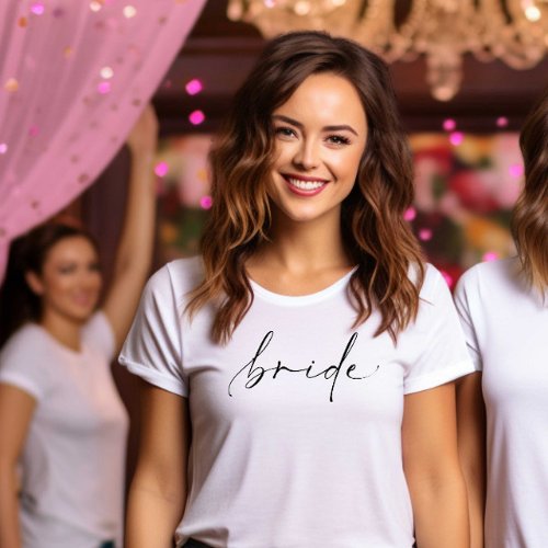 Simple Calligraphy Script Bride T_Shirt