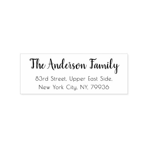 Simple Calligraphy Script Family Return Address Rubber Stamp