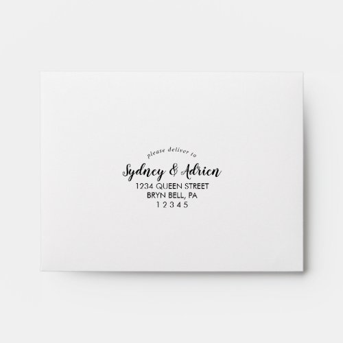 Simple Calligraphy Self_Addressed Wedding RSVP Envelope