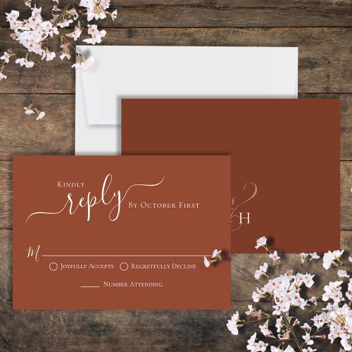 Simple Calligraphy Terracotta Classic Guest RSVP