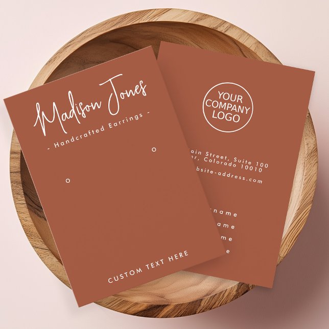 Simple Calligraphy Terracotta Earring Display Card (Creator Uploaded)