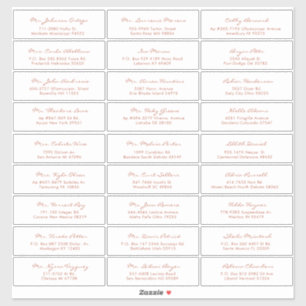 Simple Calligraphy Terracotta Wedding Guest Sticker