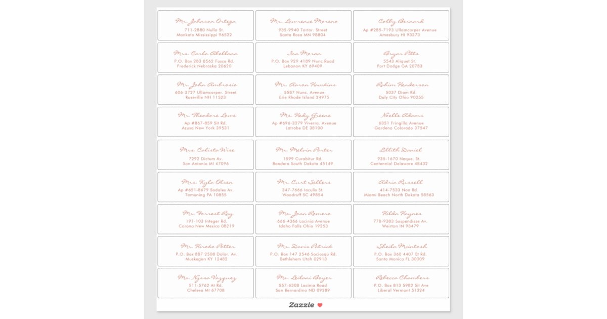 Simple Calligraphy Terracotta Wedding Guest Sticker | Zazzle
