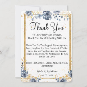 Simple Calligraphy Text Wedding Thank You Card