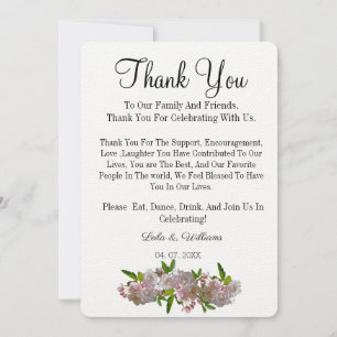 Simple calligraphy Text Wedding Thank You Card