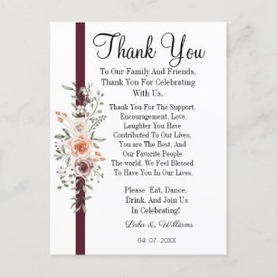 Simple calligraphy Text Wedding Thank You Card