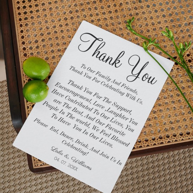 Simple Calligraphy Text Wedding  Thank You Card (Creator Uploaded)