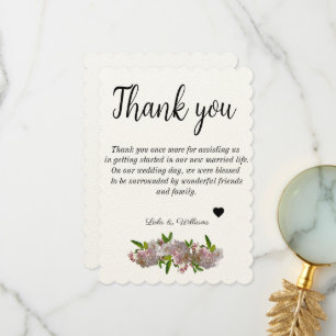 Simple Calligraphy Text Wedding Thank You Card