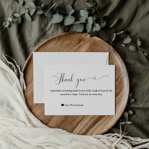 Simple Calligraphy thank you appreciation card