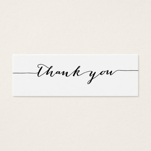 Customizable Simple Calligraphy Thank You Gift Tags Business Cards