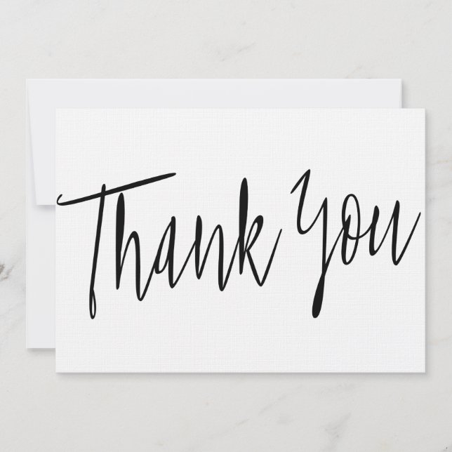 Simple Calligraphy "Thank you" Thank You Card (Front)