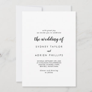 Simple Calligraphy The Wedding Of Invitation