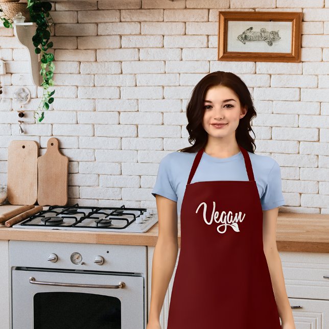 Simple Calligraphy Vegan  Apron (Creator Uploaded)