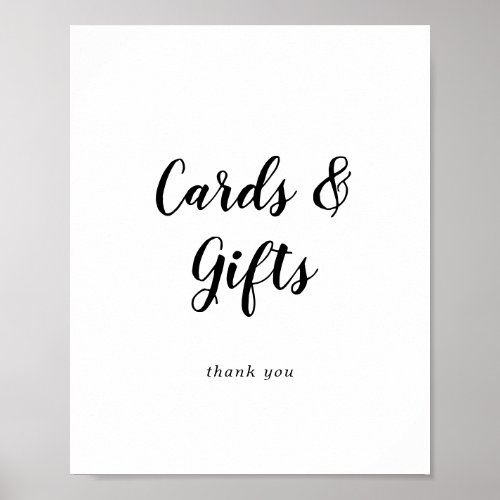 Simple Calligraphy Wedding Cards and Gifts Sign