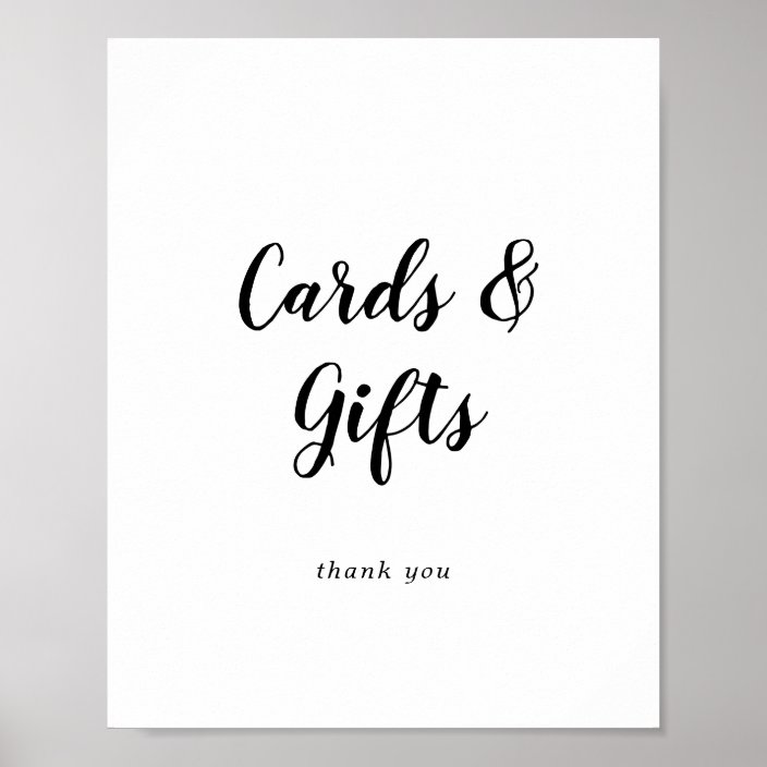 Simple Calligraphy Wedding Cards and Gifts Sign | Zazzle.com