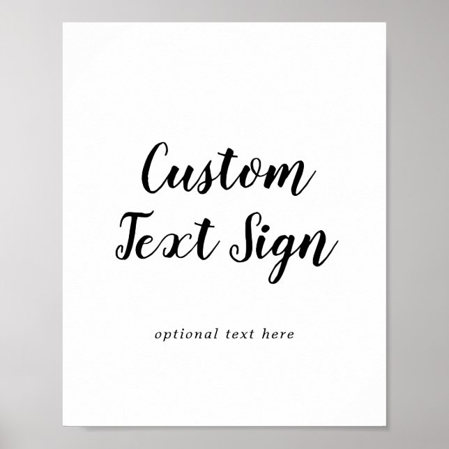 Simple Calligraphy Wedding Custom Text Sign (Front)