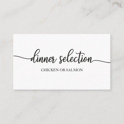 Simple Calligraphy Wedding Dinner Options Enclosure Card