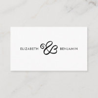 Calligraphy Monogram Charity Donation Card With QR Code in 
