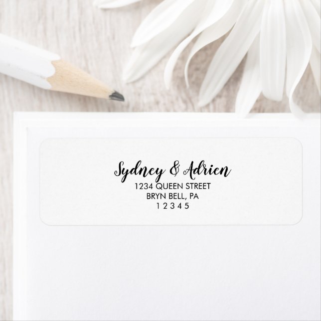 Simple Calligraphy Wedding Invite Return Address Label (Insitu)