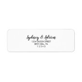 Simple Calligraphy Wedding Invite Return Address Label (Front)