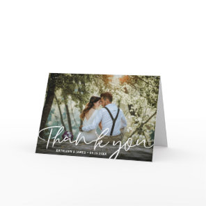 Simple Calligraphy | Wedding Photo Thank You Card