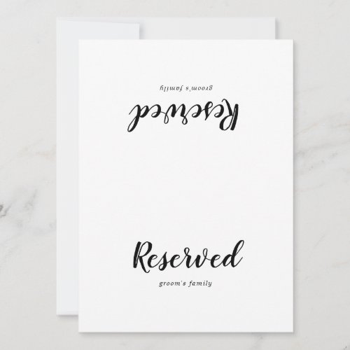Simple Calligraphy Wedding Reserved Sign