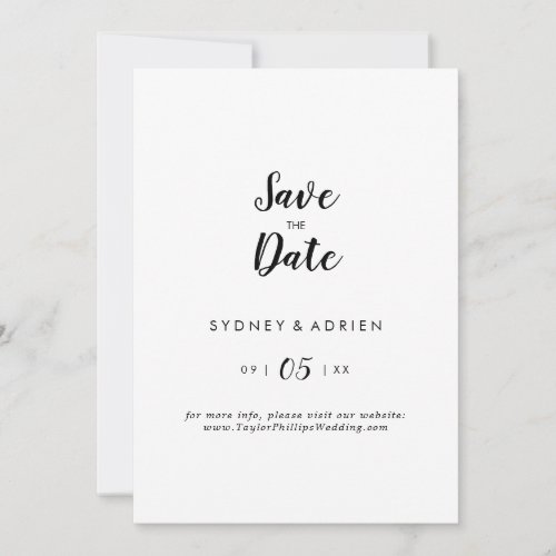 Simple Calligraphy Wedding Save The Date