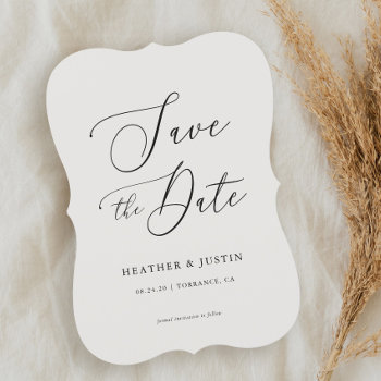Simple Calligraphy Wedding Save The Dates Invitation by SweetRainDesign at Zazzle