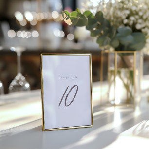Simple Calligraphy Wedding Table Number Card