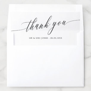 Simple Calligraphy Wedding Thank You Envelope Liner