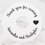 Simple Calligraphy Wedding Thank You For Coming Wine Glass Tag at Zazzle